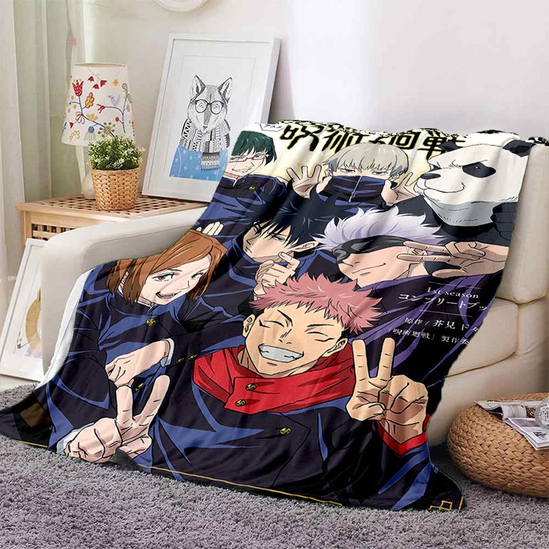 3D Cartoon Jujutsu Kaisen Anime Itadori Yuj Blanket,Soft Throw Blanket for Home Bedroom Bed Sofa Travel Picnic Office Cover Kids