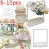 5-10Pcs Mini Clothes Hanger Used For Labubu And Other Dolls Shoe Rack Support Rack Cute Bow Hanger Doll Accessories  Toys