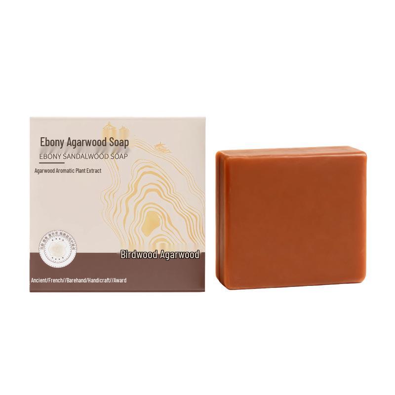 Ebony Agarwood Herbal Oil Soap with Plant-Based Ingredients for Home Use