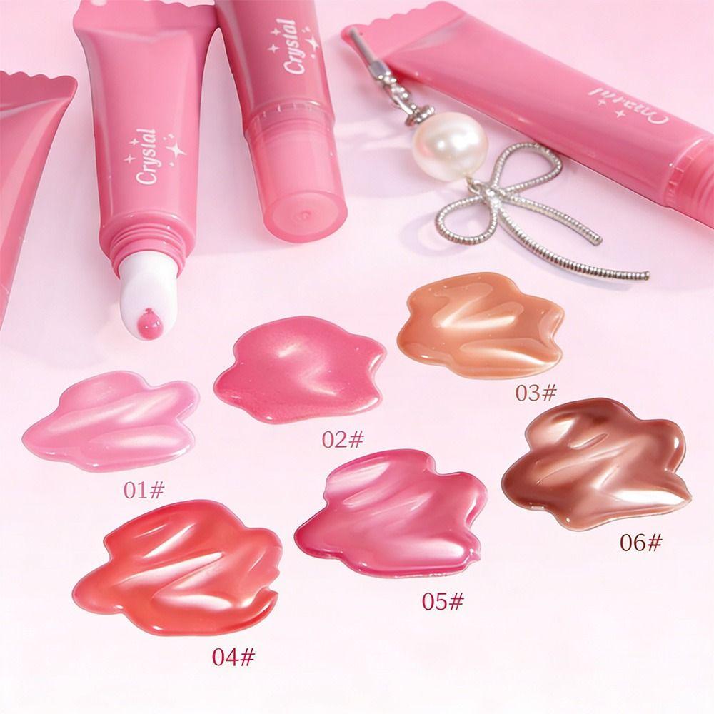 New Hydrating Mirror Lip Gloss Shiny Moisturizing Lipstick with Bow Keychain Lip Makeup Long-Lasting Look