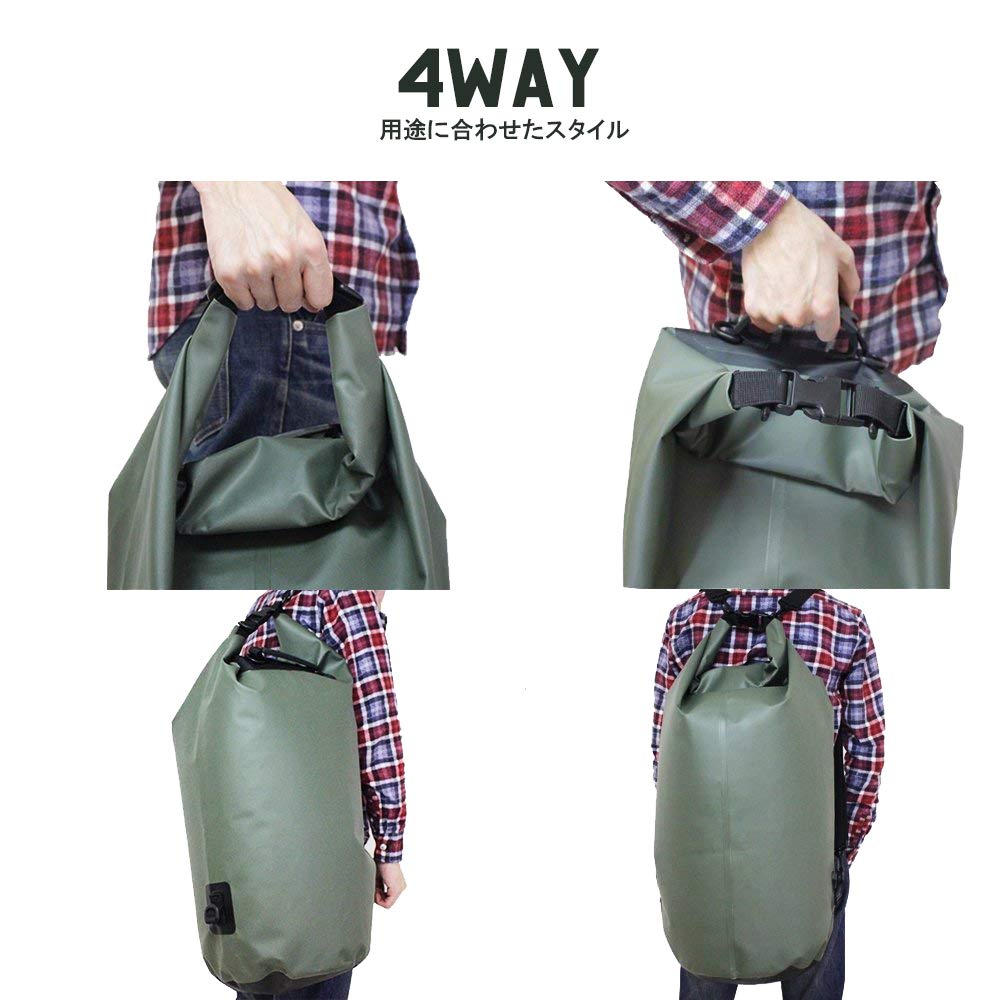 Bigman 30L Wasserdichter Trommelförmiger Packsack in Oliv, Unifarben, für Outdoor-Aktivitäten, Katastrophenvorsorge, Bergsteigen und Reisen, und kann