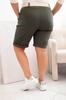 Spodenki Damskie Bawełniane Plus Size Z Paskiem Khaki Xxxxl