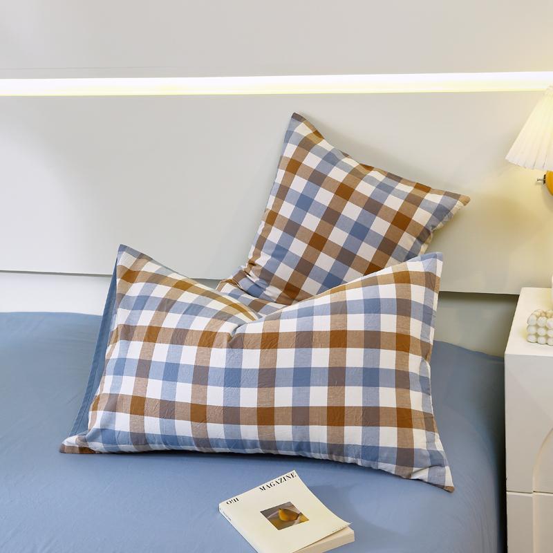 Cotton 2pcs Pillowcases Home Bedding Decorative Grid stripe Series Pillow Cover Wedding Super Soft Pillow Case