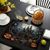 4/6pcs Halloween Placemats Spooky Old Castle Pumpkin Cafe Home Decorations Linen Holiday Atmosphere Gods