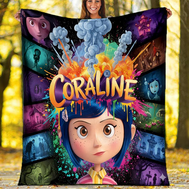 Coraline printed throw blanket—soft,warm;versatile blanket for all seasons—perfect as &air-conditioning throw,nap blanket