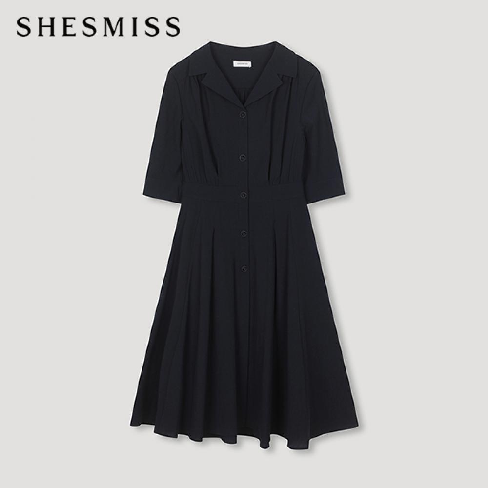 

She S miSS Shirring Shirt dreSS Swwopn21030 Dn DARK NAVY/55