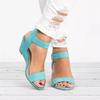 Fashion Summer Women's Sandals Fashion Wedge Heel Casual Shoes Open Toe Women Large Size Sandals Simple Female Shoes Suede Zapatos Mujer