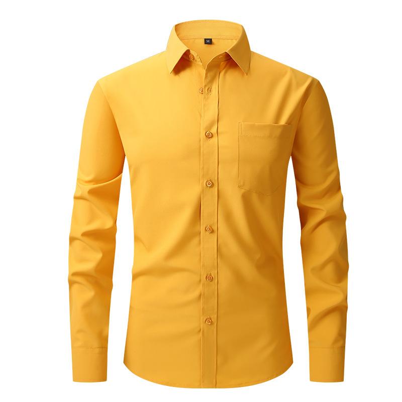 Four-side Elastic Shirt Men's Business Casual Long-sleeved Shirt Professional Formal Wear Shirt Man