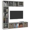 Bibliothèque / Meuble TV - Maison Exclusive - 3 pcs - Gris béton - 180 x 30 x 180 cm