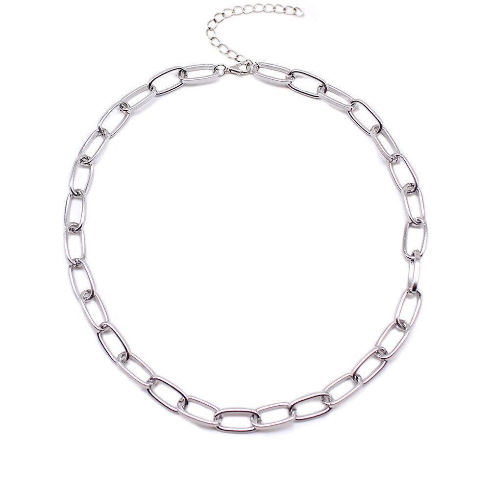 Retro Exaggerated Thick Chain Necklace Double Personality Chain Hip-Hop Neck Chain Choker Necklac Women Jewelry