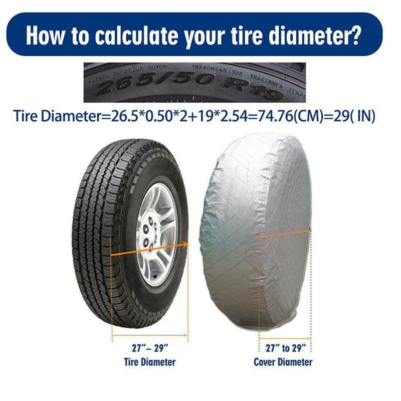 4PCs Car Tire Covers Outdoor RV Truck Camper Trailer Sunscreen Vehicle Wheel Protector Universal Tyre Storage Bag 27-29 inch