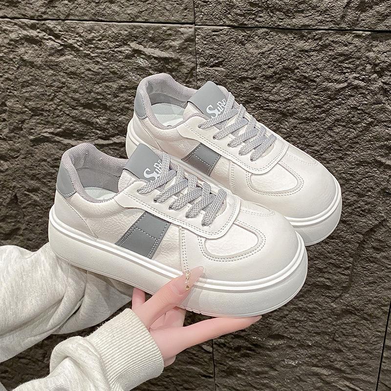 Women's thick soles 2025 big head sports little white shoes casual new white board shoes spring and autumn