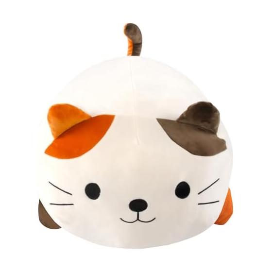 JEMA Body Pillow Animal Cushion Chewy Fluffy Hug Pillow Stuffed Toy Pillow Cute Soothing Present Cat White Length Approx. 60cm