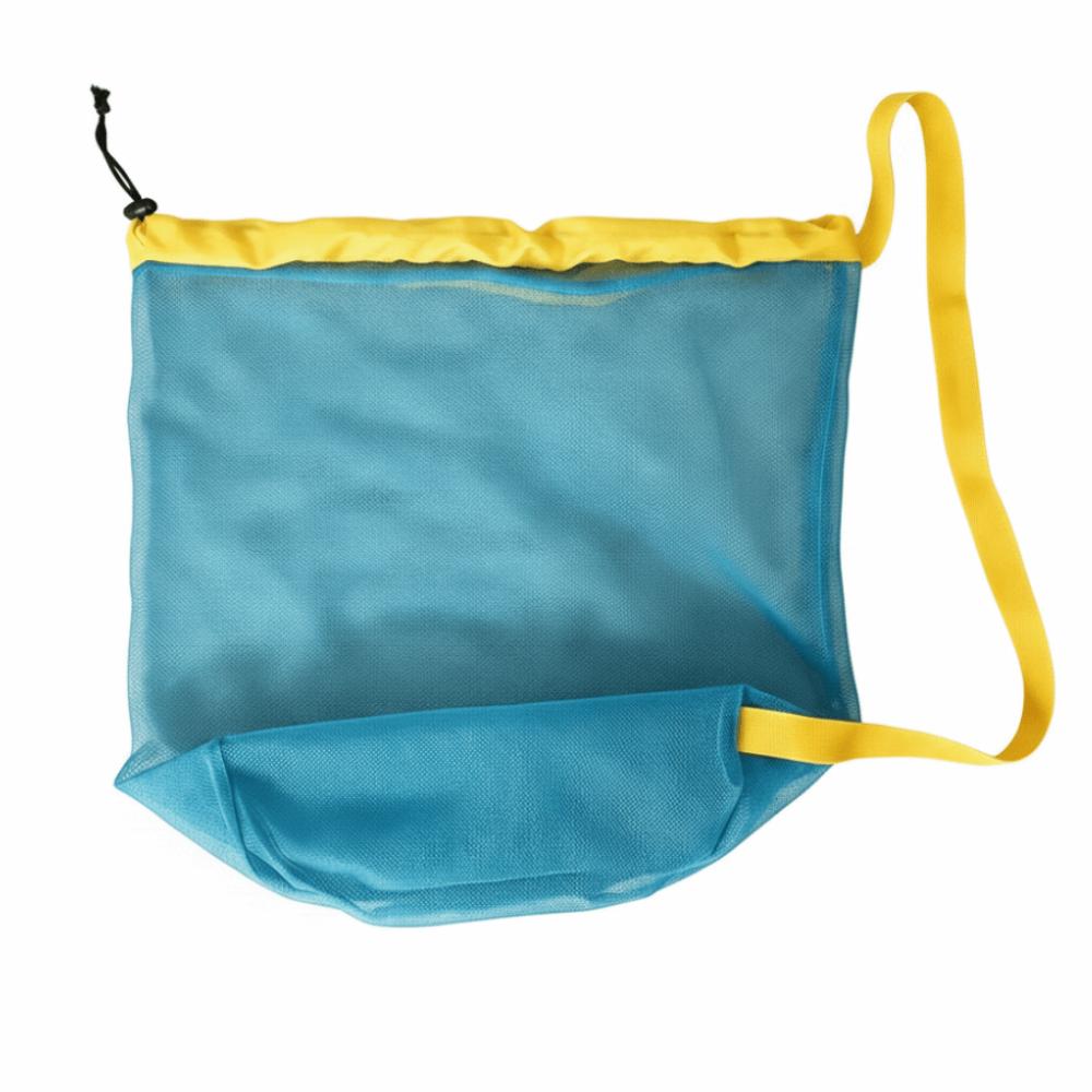 Portable Drawstring Beach Bag Large Capacity Swim Toy Storage Bag Mesh Beach Bag Beach Activities
