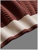 Italian Color-Block Men's Knit: Breathable Jacquard Texture, Loose Fit, Contrast Color, Round Neck, Short Sleeve.