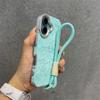 Luxury Ins Velvet Fashion Case For iPhone 16 Plus 15 14 13 12 Pro Max 11 Shockproof Silk Flannel Partern Cloth Hand Strap Cover