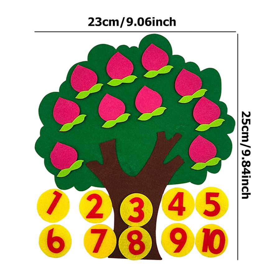 4 Styles Available Fruit Tree Puzzle Felt Children Early Education Toys Kindergarten Color Number Fruit Cognitive Teaching Aids