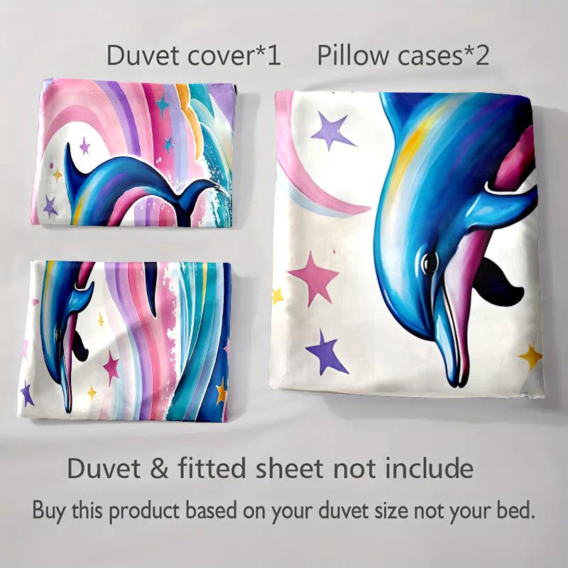Dolphin ocean swirl Bedding Duvet cover sets Duvet covers Pillowcases gifts (1 * Duvet Cover 2 * Pillowcases, without duvet insert)