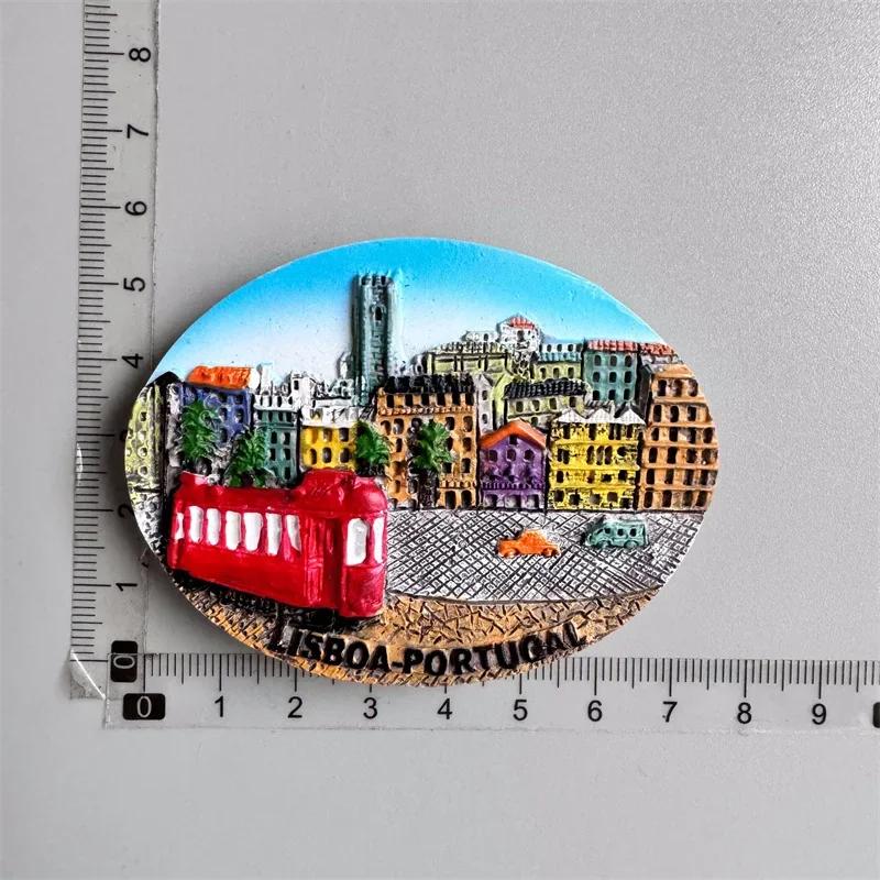 Portugal Lisbon Fridge Magnets Tourist Souvenir Resin Magnetic Refrigerator Stickers Home Decor Collection Gifts for Friends