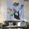Rabbit and Wolf Pattern Home Decor Tapestry, Wall Hanging, Decorative RV Wall Cloth.DGT0925347