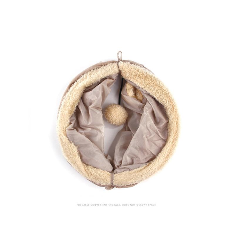 Wildleder-Katzentunnel, pädagogischer, zusammenklappbarer Katzenspielzeug-Bohreimer, Haustiertunnel, faltbar, verschleißfest