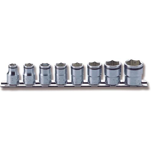 Koken Yamashita Industrial Research Institute Koken 3/8" (9.5mm) Square Nut Grip Socket Rail Set, 8-Piece Set, RS3450M/8