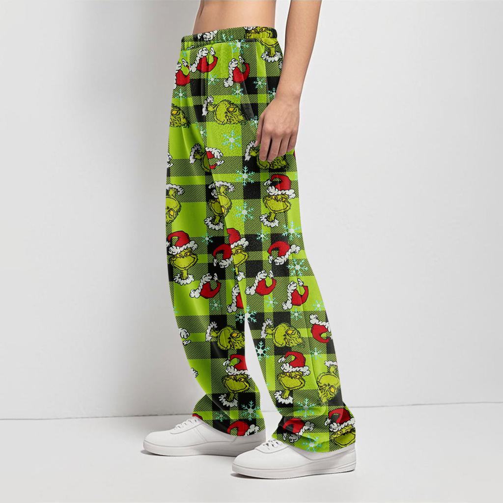 Pyjamasbukser Nattøy Fritidssnor Elastisk midje Bukser Komfortable Rette Yoga Løse Bukser