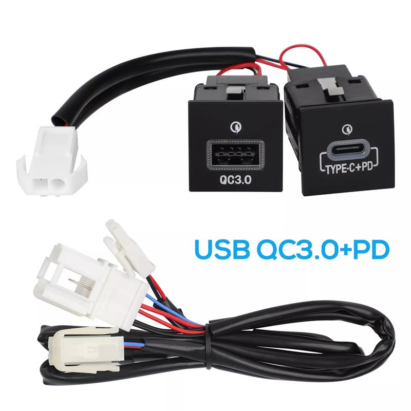 

Для Vw Golf 6 Mk6 Jetta 5 Mk5 Scirocco 2006 - 2012 Автомобільний USB-зарядний пристрій PD Швидка зарядка QC3.0 Автоматичний адаптер для зарядки телефону Кнопка чорний