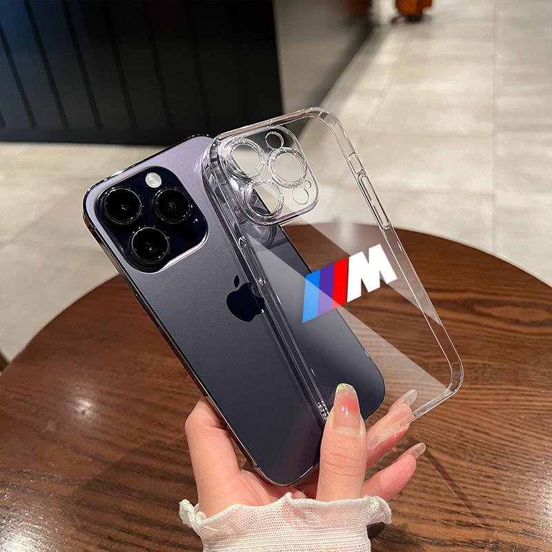 New Fashion Car Logo Transparent Phone Case For IPhone 11 12 13 14 Pro Max XR X XS SE 7 8 Plus For BMW M E34 E36 E60 E90 E46 E39 E70