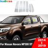 För Nissan Navara NP300 ST 2014 2015 2016 2017 2018 Stål Bilfönster Mittpelare Cover Trim Post Strip Tillbehör