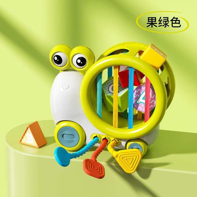 

Младенец Улитка Сеселе Раннее Развитие Игрушка для Подбора Форм Машинка Малыш Пальчиковая Лала Музыкальная Обучающая Игрушка зелёный