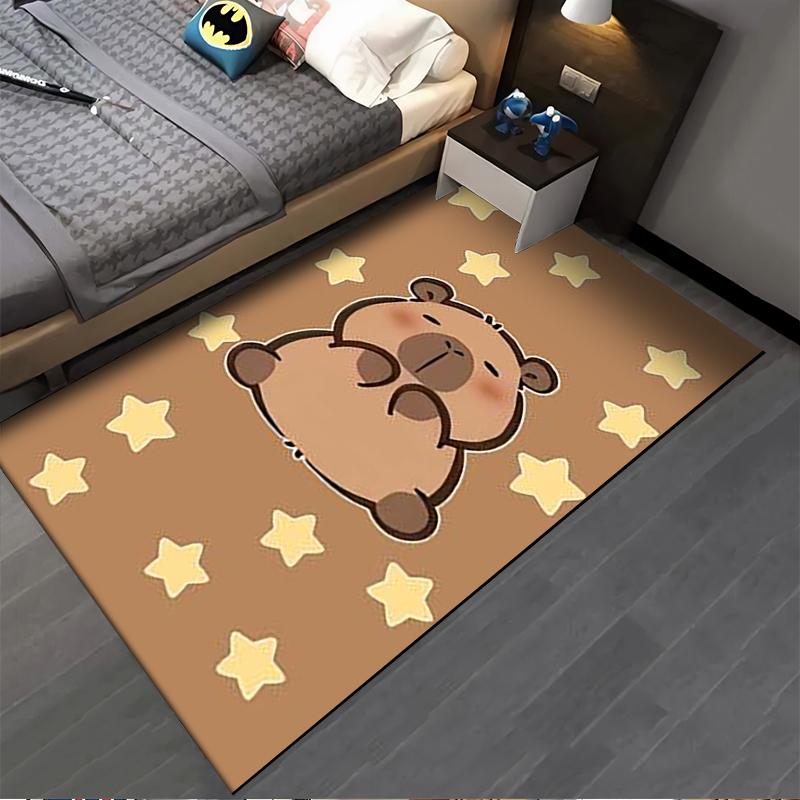 Cute Cartoon Bear and Stars Pattern Carpet for Living Room Decor Suitable for Use As an Anti-slip for Living Room Bedroom Sofas