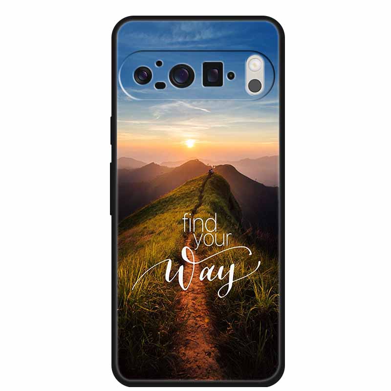 For Google Pixel 10 Pro XL 5G Case Lovely Cat TPU Black Soft Silicone Back Cover Flowers Shockproof Bumper Coque 6.8" Phone Case