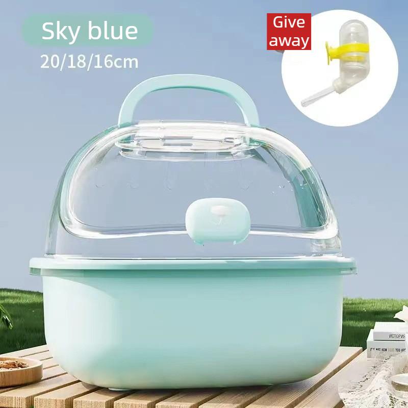 Hamster outdoor cage acrylic transparent large space portable portable breathable hamster specific cage golden bear pet supplies синий