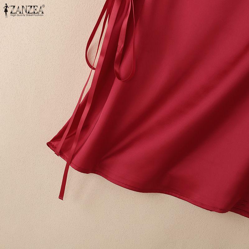 ZANZEA Canotte senza maniche casual da donna con scollo tondo tinta unita