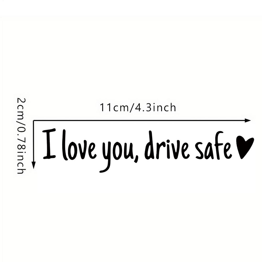 1pcs Car Mirror Stickers I Love You Drive Safe Emblem Labels For Truck Bumper Vehicles Exterior Decor Decals With Heart Shape