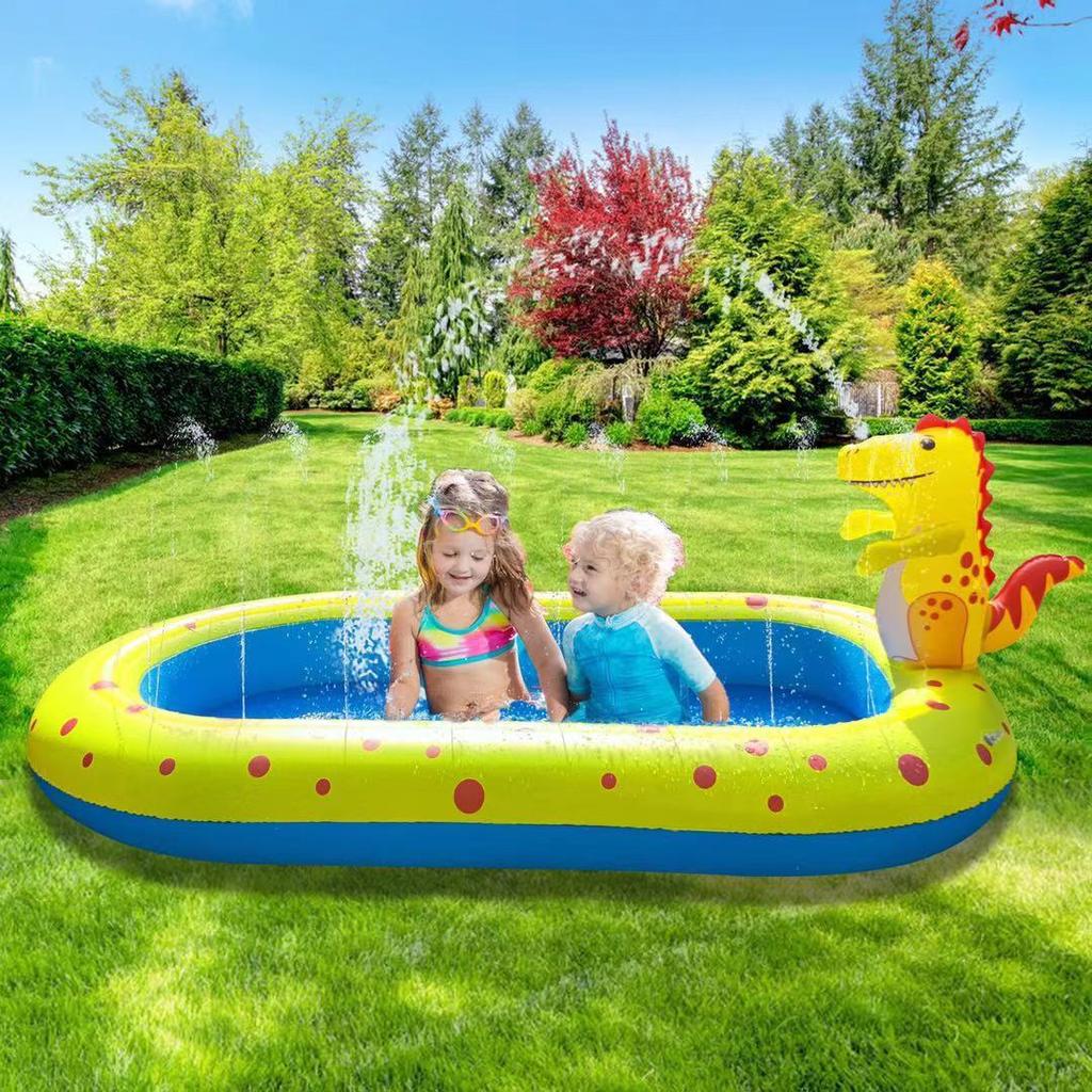 New Summer Inflatable Splash Pad for Kids, Outdoor Water Play Mat, Sprinkler Fun for Lawn Beach, Non-Slip Water Play Pool Mat