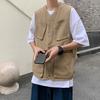 Gilet Cargo pour Homme Sans Manches Simple Boutonnage Poches Design Sports Couleur Unie Multi Gilet Vêtement de Rue Extérieur