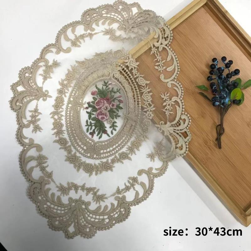 New Dinning Lace Table Cover Embroidered Table Cloth Elegant Round Tablecloth Coffee Coasters Napkin Party Wedding Decoration