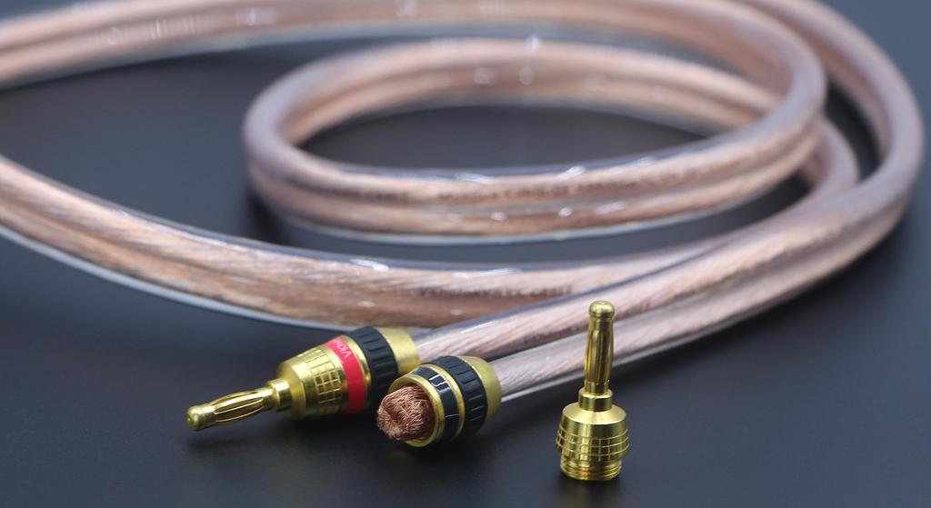KK Cable Pure Copper Plug Audio 12AWG x 2 5N OFC Pure Speaker 700 Cores x 1 Pair Set Banana Plug Banana Mukjipa-Cable-2.2 Cable, (Gauge) Conductors,