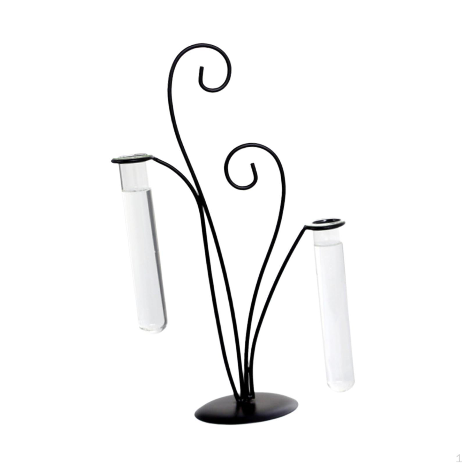 Desktop Glass Planter Hydroponics Plants Holder Desk Ornament Metal Stand for Living Room Wedding flower