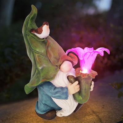 Resin With Solar LED Light Garden Dwarf Dwarf Statue Decoration