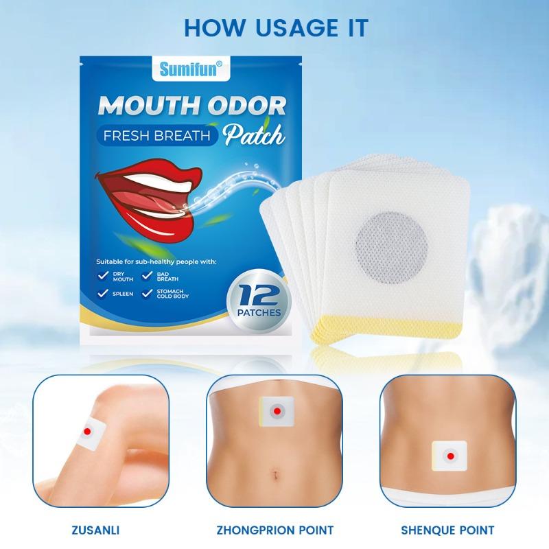 12/36/48Pcs Sumifun Fresh Breath Patch Help Improve Dry Mouth Bad Breath Discomfort Body Care Navel Plaster Fresh Breath Oral Care Patch