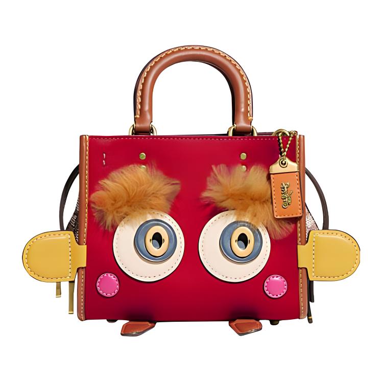 New COACH Rogue Cow Leather Handbag Shoulder Bag Crossbody Bag Small Size Women's True Red CC397-B4UPQ