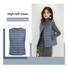 Women Collarless Down Vest Lightweight V Neck Warm Inner Liner Plus Size