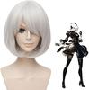 Eileen NieR: Automata 2B YoRHa Nr. 2 Cosplay-Perücken Typ B, Perfekt für Schulfeste, Halloween, Weihnachten und Kulturfeste