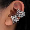 Fashion Exaggerated Irregular Wide Clip-On Simple Copper Metal Earrings Set for Women Daily Wear Vacation Exquisite Jewelry Gift