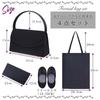 NAACCI Women's Formal Bag, Portable Slippers, Foldable Slippers, Funeral Bag, Foldable Slippers, and Extra Bag, Large Capacity, Black, Perfect for