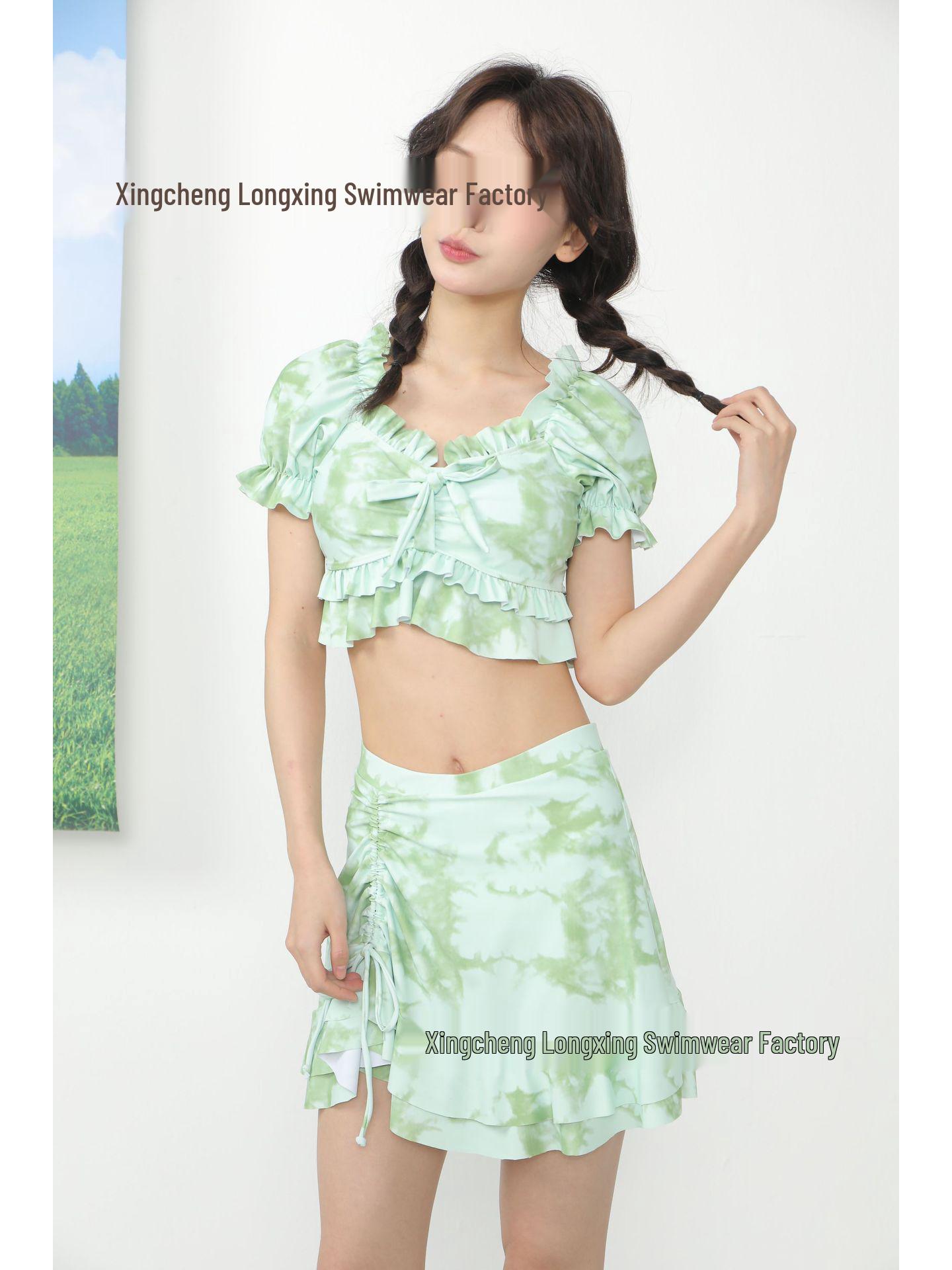 

Милый и Прекрасный Купальник-шортики для Девочек с Поролоновыми Чашечками - Стройнящий и Подчеркивающий Фигуру для Женщин с Пышными Формами, Идеальный для Отпуска M (90-105 cm) зелёный