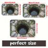 3D Stone Well Mat for Bathroom | Unique Floor Mats with Water Illusion | Non-Slip Doormats for Indoor Use Skid resistant carpet